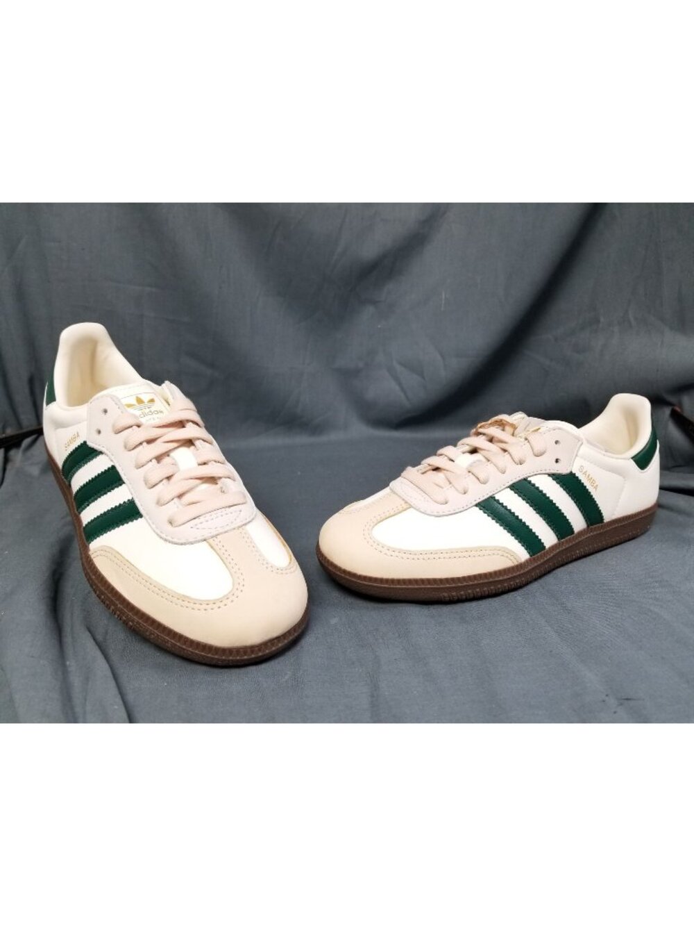 Adidas Samba OG Sneakers Off White Green Sand JR8843 Women's Size 8.5 NEW NO BOX